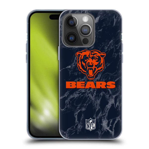 NFL Chicago Bears Graphics Coloured Marble Soft Gel Case for Apple iPhone 14 Pro