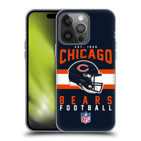 NFL Chicago Bears Graphics Helmet Typography Soft Gel Case for Apple iPhone 14 Pro