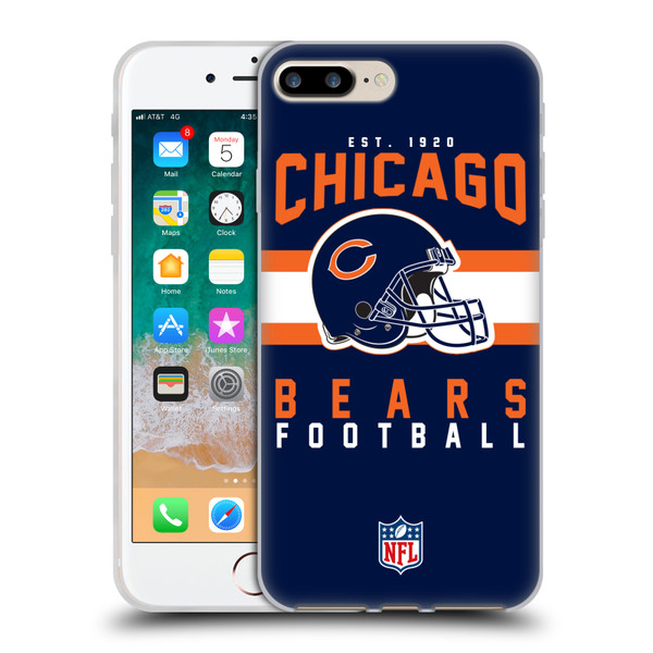 NFL Chicago Bears Graphics Helmet Typography Soft Gel Case for Apple iPhone 7 Plus / iPhone 8 Plus