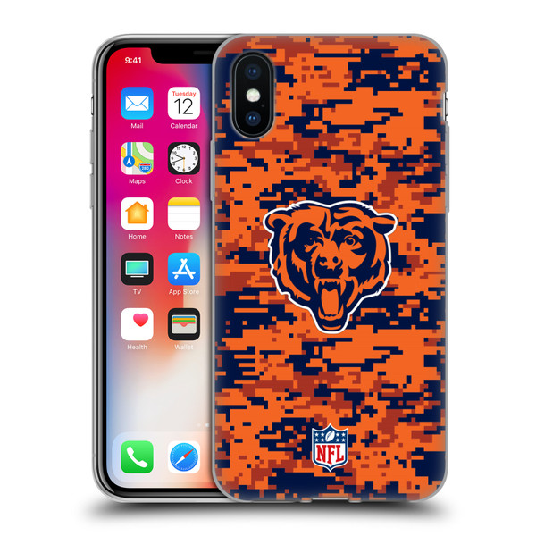 NFL Chicago Bears Graphics Digital Camouflage Soft Gel Case for Apple iPhone X / iPhone XS