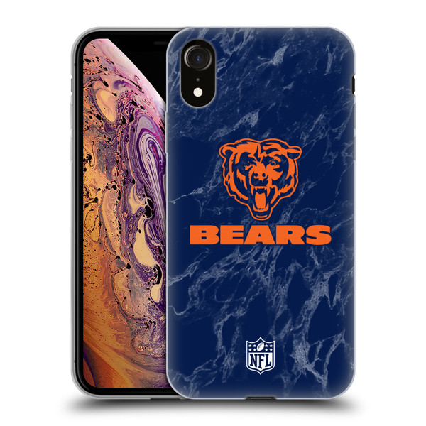 NFL Chicago Bears Graphics Coloured Marble Soft Gel Case for Apple iPhone XR