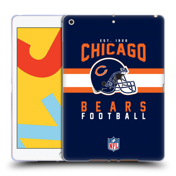 NFL Chicago Bears Graphics Helmet Typography Soft Gel Case for Apple iPad 10.2 2019/2020/2021