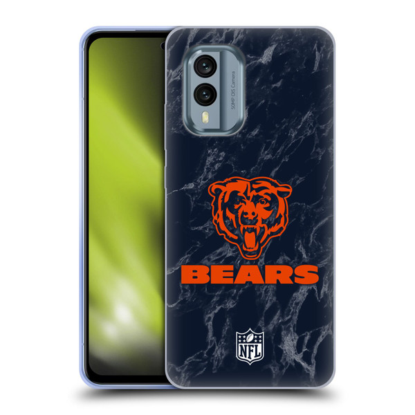 NFL Chicago Bears Graphics Coloured Marble Soft Gel Case for Nokia X30