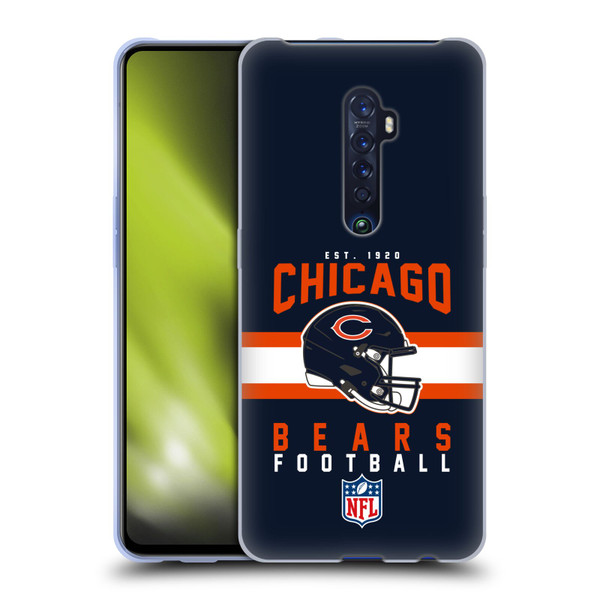 NFL Chicago Bears Graphics Helmet Typography Soft Gel Case for OPPO Reno 2