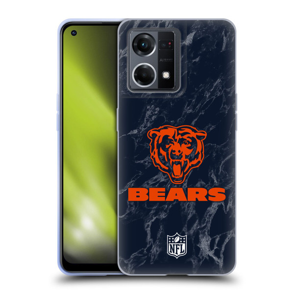 NFL Chicago Bears Graphics Coloured Marble Soft Gel Case for OPPO Reno8 4G