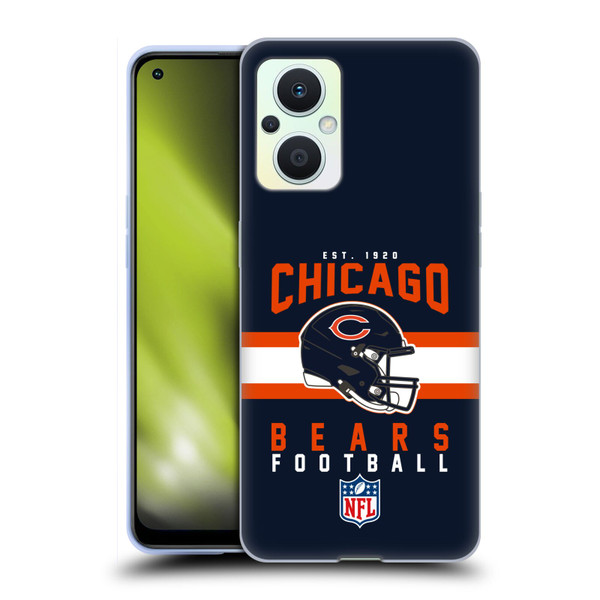 NFL Chicago Bears Graphics Helmet Typography Soft Gel Case for OPPO Reno8 Lite