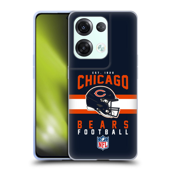 NFL Chicago Bears Graphics Helmet Typography Soft Gel Case for OPPO Reno8 Pro