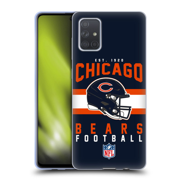 NFL Chicago Bears Graphics Helmet Typography Soft Gel Case for Samsung Galaxy A71 (2019)