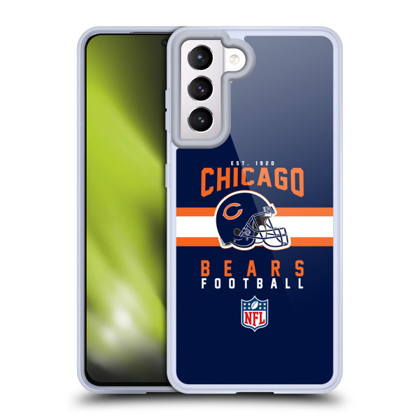 NFL Chicago Bears Graphics Helmet Typography Soft Gel Case for Samsung Galaxy S21 5G