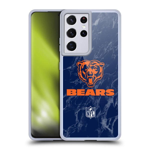 NFL Chicago Bears Graphics Coloured Marble Soft Gel Case for Samsung Galaxy S21 Ultra 5G
