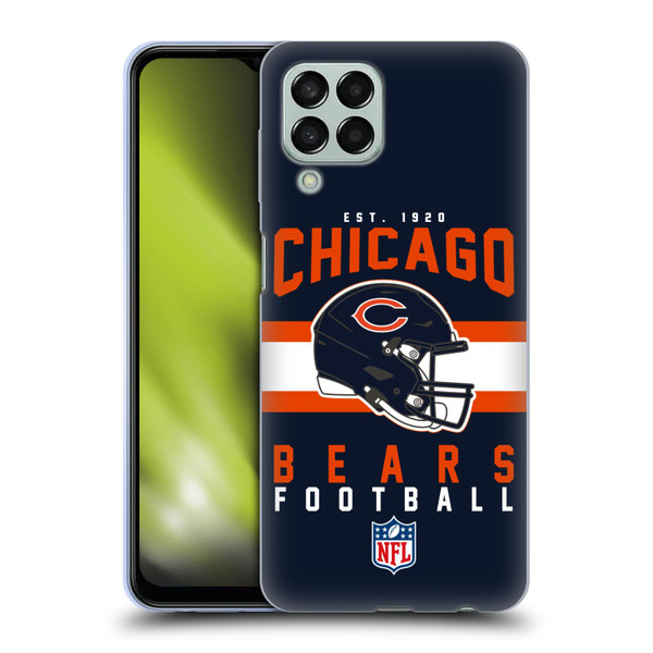 NFL Chicago Bears Graphics Helmet Typography Soft Gel Case for Samsung Galaxy M33 (2022)