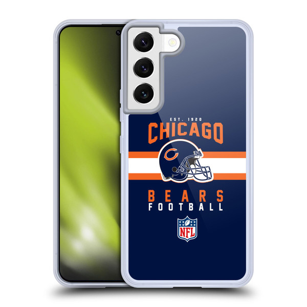 NFL Chicago Bears Graphics Helmet Typography Soft Gel Case for Samsung Galaxy S22 5G