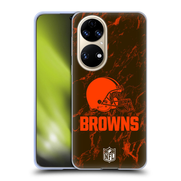 NFL Cleveland Browns Graphics Coloured Marble Soft Gel Case for Huawei P50
