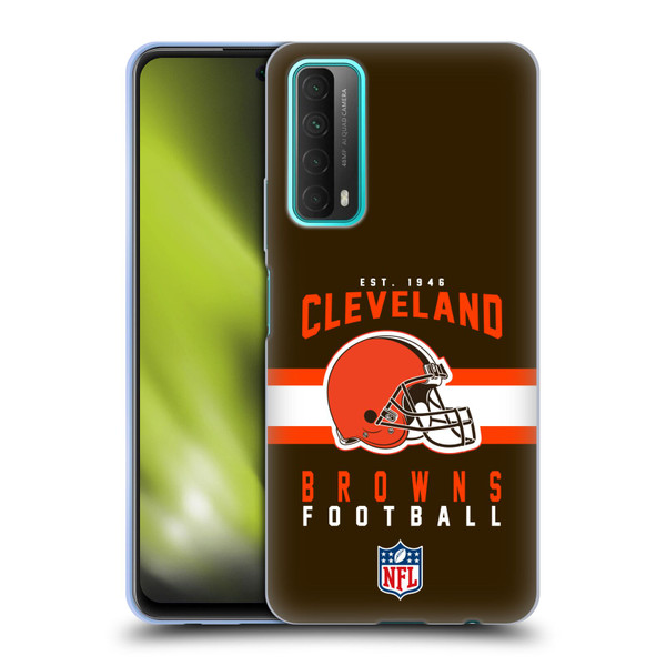 NFL Cleveland Browns Graphics Helmet Typography Soft Gel Case for Huawei P Smart (2021)