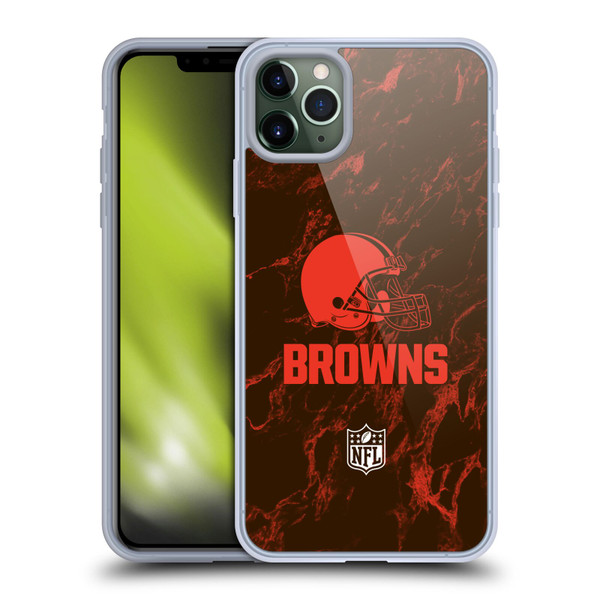 NFL Cleveland Browns Graphics Coloured Marble Soft Gel Case for Apple iPhone 11 Pro Max