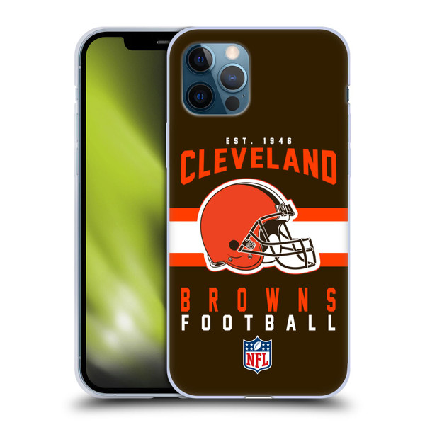 NFL Cleveland Browns Graphics Helmet Typography Soft Gel Case for Apple iPhone 12 / iPhone 12 Pro