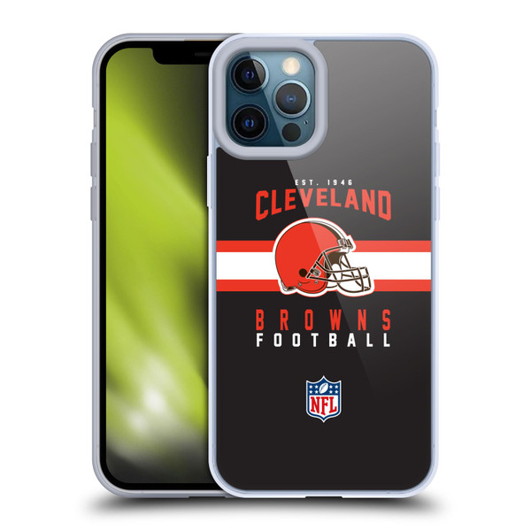 NFL Cleveland Browns Graphics Helmet Typography Soft Gel Case for Apple iPhone 12 Pro Max