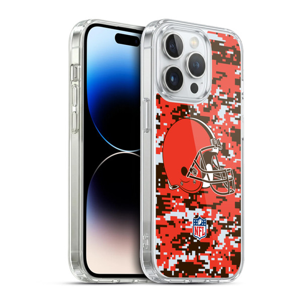 NFL Cleveland Browns Graphics Digital Camouflage Soft Gel Case for Apple iPhone 13 Pro & MagSafe