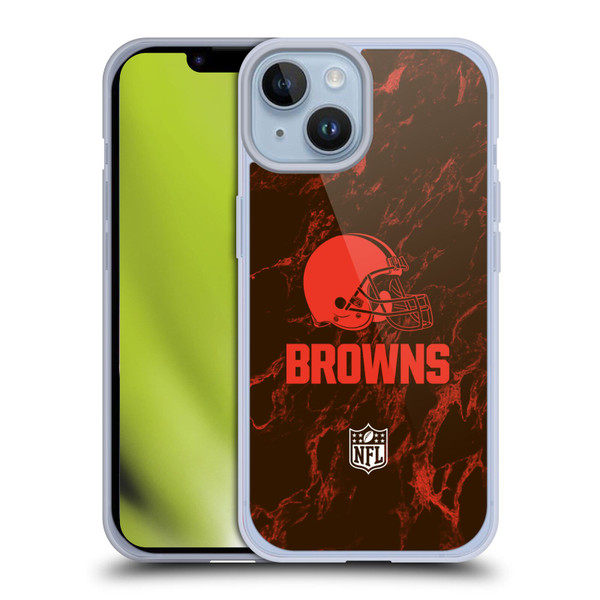 NFL Cleveland Browns Graphics Coloured Marble Soft Gel Case for Apple iPhone 14