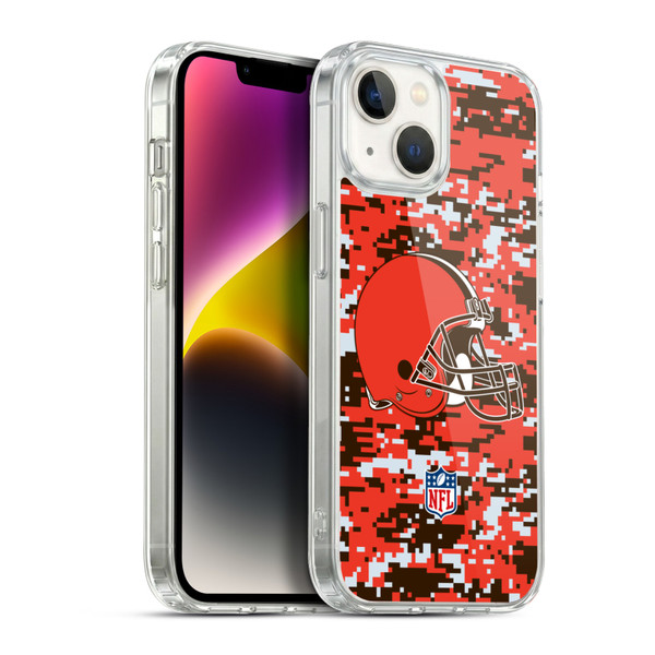 NFL Cleveland Browns Graphics Digital Camouflage Soft Gel Case for Apple iPhone 14