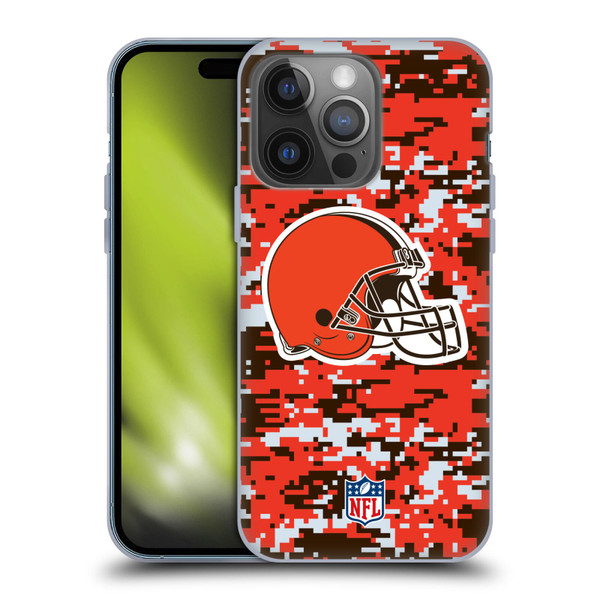 NFL Cleveland Browns Graphics Digital Camouflage Soft Gel Case for Apple iPhone 14 Pro