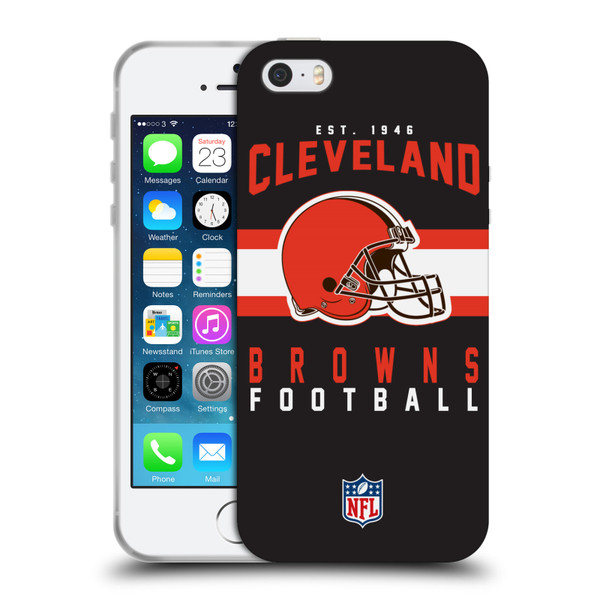 NFL Cleveland Browns Graphics Helmet Typography Soft Gel Case for Apple iPhone 5 / 5s / iPhone SE 2016