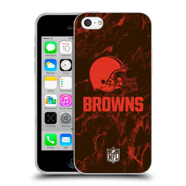 NFL Cleveland Browns Graphics Coloured Marble Soft Gel Case for Apple iPhone 5c