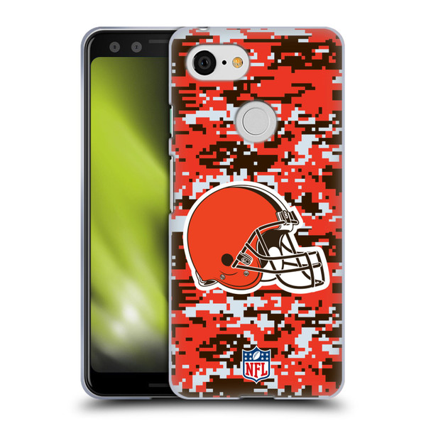 NFL Cleveland Browns Graphics Digital Camouflage Soft Gel Case for Google Pixel 3