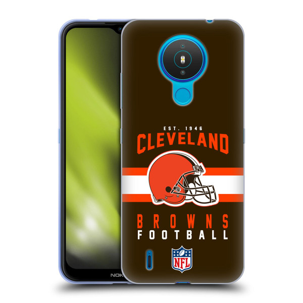 NFL Cleveland Browns Graphics Helmet Typography Soft Gel Case for Nokia 1.4