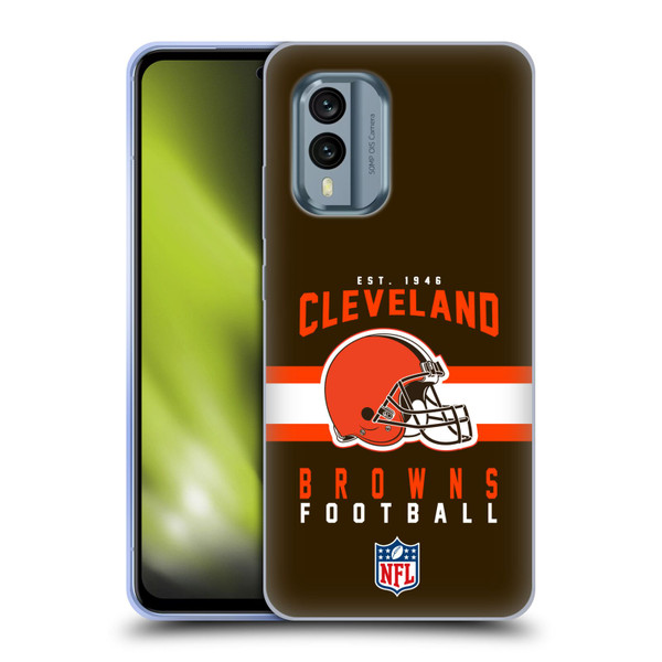 NFL Cleveland Browns Graphics Helmet Typography Soft Gel Case for Nokia X30