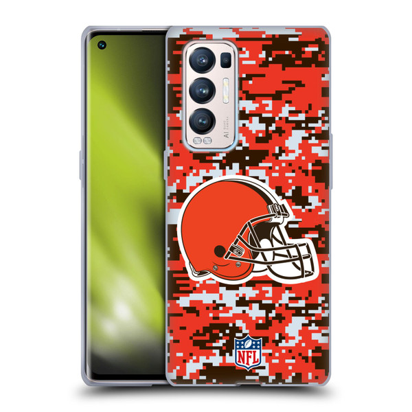 NFL Cleveland Browns Graphics Digital Camouflage Soft Gel Case for OPPO Find X3 Neo / Reno5 Pro+ 5G