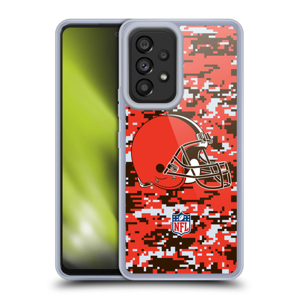 NFL Cleveland Browns Graphics Digital Camouflage Soft Gel Case for Samsung Galaxy A53 5G (2022)