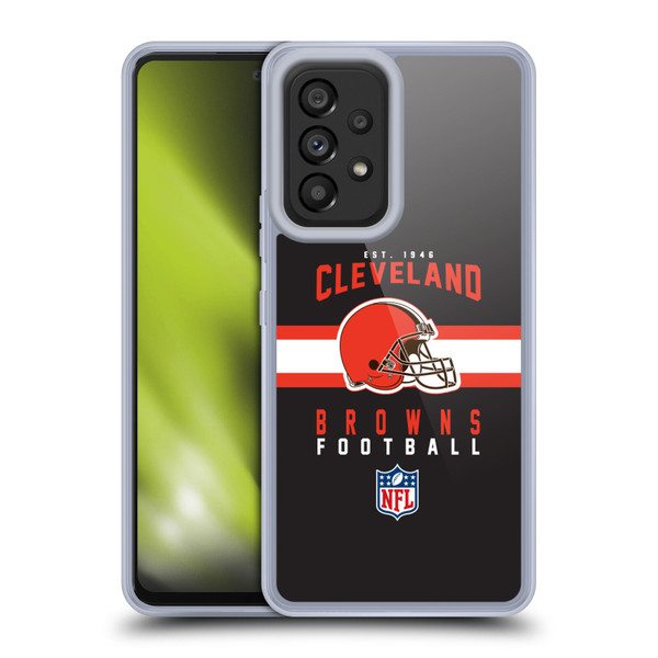 NFL Cleveland Browns Graphics Helmet Typography Soft Gel Case for Samsung Galaxy A53 5G (2022)