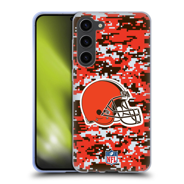 NFL Cleveland Browns Graphics Digital Camouflage Soft Gel Case for Samsung Galaxy S23+ 5G