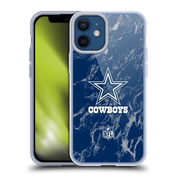 NFL Dallas Cowboys Graphics Coloured Marble Soft Gel Case for Apple iPhone 12 Mini