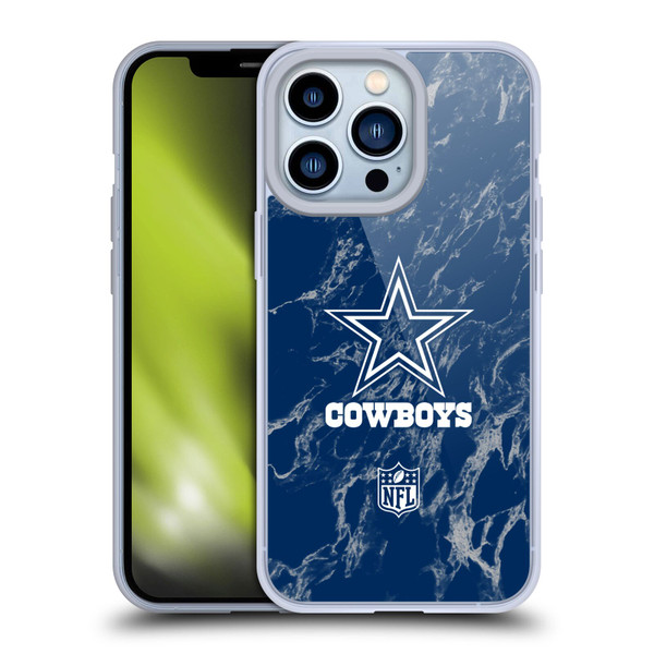 NFL Dallas Cowboys Graphics Coloured Marble Soft Gel Case for Apple iPhone 13 Pro