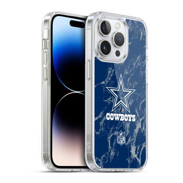 NFL Dallas Cowboys Graphics Coloured Marble Soft Gel Case for Apple iPhone 13 Pro & MagSafe