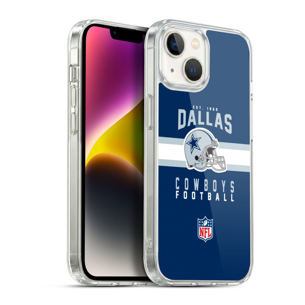 NFL Dallas Cowboys Graphics Helmet Typography Soft Gel Case for Apple iPhone 14