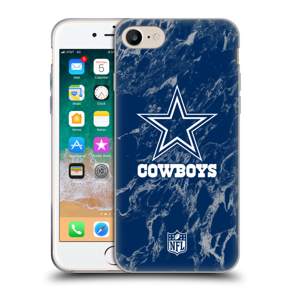 NFL Dallas Cowboys Graphics Coloured Marble Soft Gel Case for Apple iPhone 7 / 8 / SE 2020 & 2022