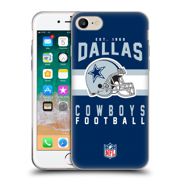 NFL Dallas Cowboys Graphics Helmet Typography Soft Gel Case for Apple iPhone 7 / 8 / SE 2020 & 2022