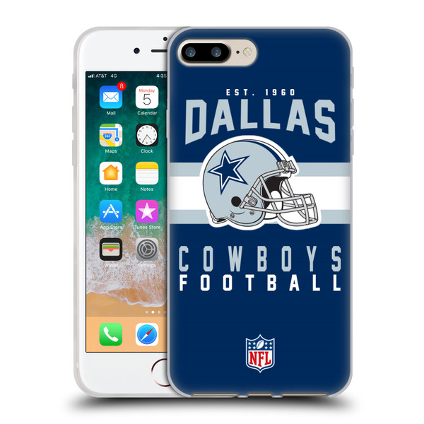 NFL Dallas Cowboys Graphics Helmet Typography Soft Gel Case for Apple iPhone 7 Plus / iPhone 8 Plus