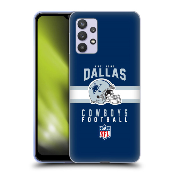 NFL Dallas Cowboys Graphics Helmet Typography Soft Gel Case for Samsung Galaxy A32 5G / M32 5G (2021)