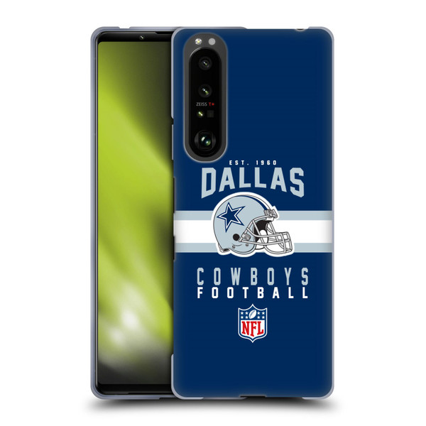 NFL Dallas Cowboys Graphics Helmet Typography Soft Gel Case for Sony Xperia 1 III