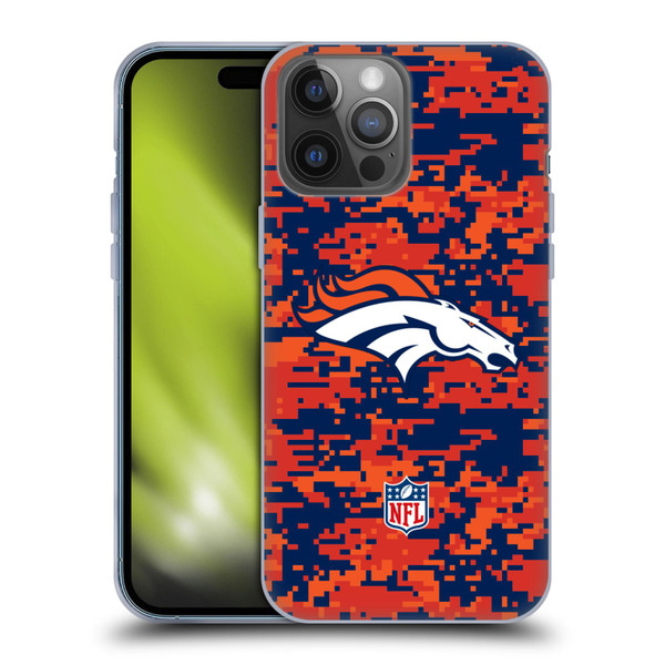 NFL Denver Broncos Graphics Digital Camouflage Soft Gel Case for Apple iPhone 14 Pro Max