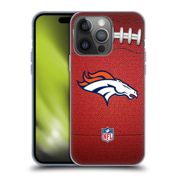NFL Denver Broncos Graphics Football Soft Gel Case for Apple iPhone 14 Pro