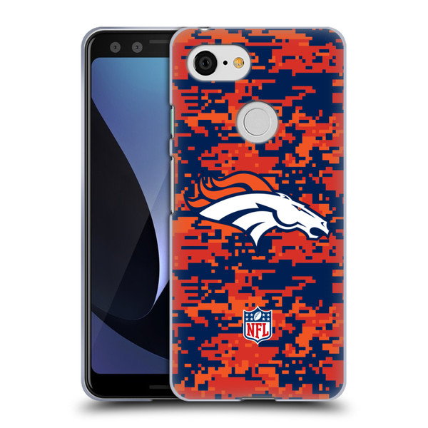 NFL Denver Broncos Graphics Digital Camouflage Soft Gel Case for Google Pixel 3