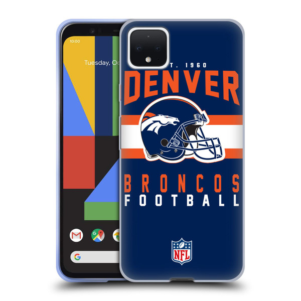 NFL Denver Broncos Graphics Helmet Typography Soft Gel Case for Google Pixel 4 XL