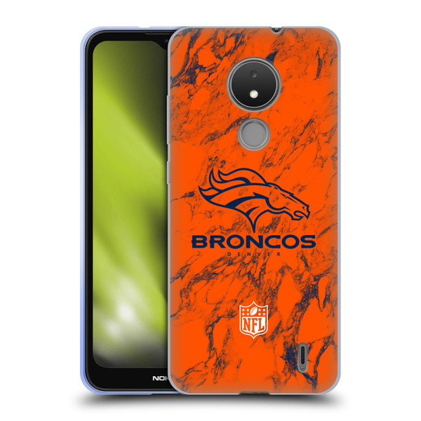 NFL Denver Broncos Graphics Coloured Marble Soft Gel Case for Nokia C21