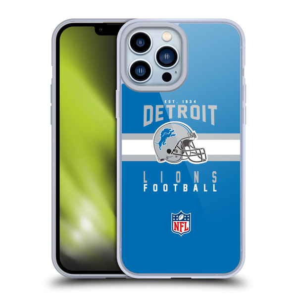 NFL Detroit Lions Graphics Helmet Typography Soft Gel Case for Apple iPhone 13 Pro Max