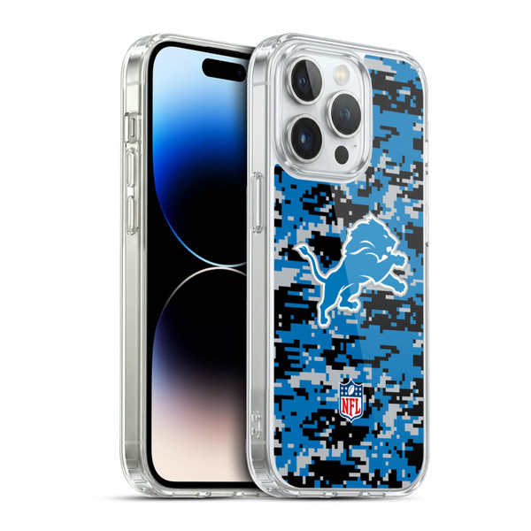 NFL Detroit Lions Graphics Digital Camouflage Soft Gel Case for Apple iPhone 13 Pro & MagSafe